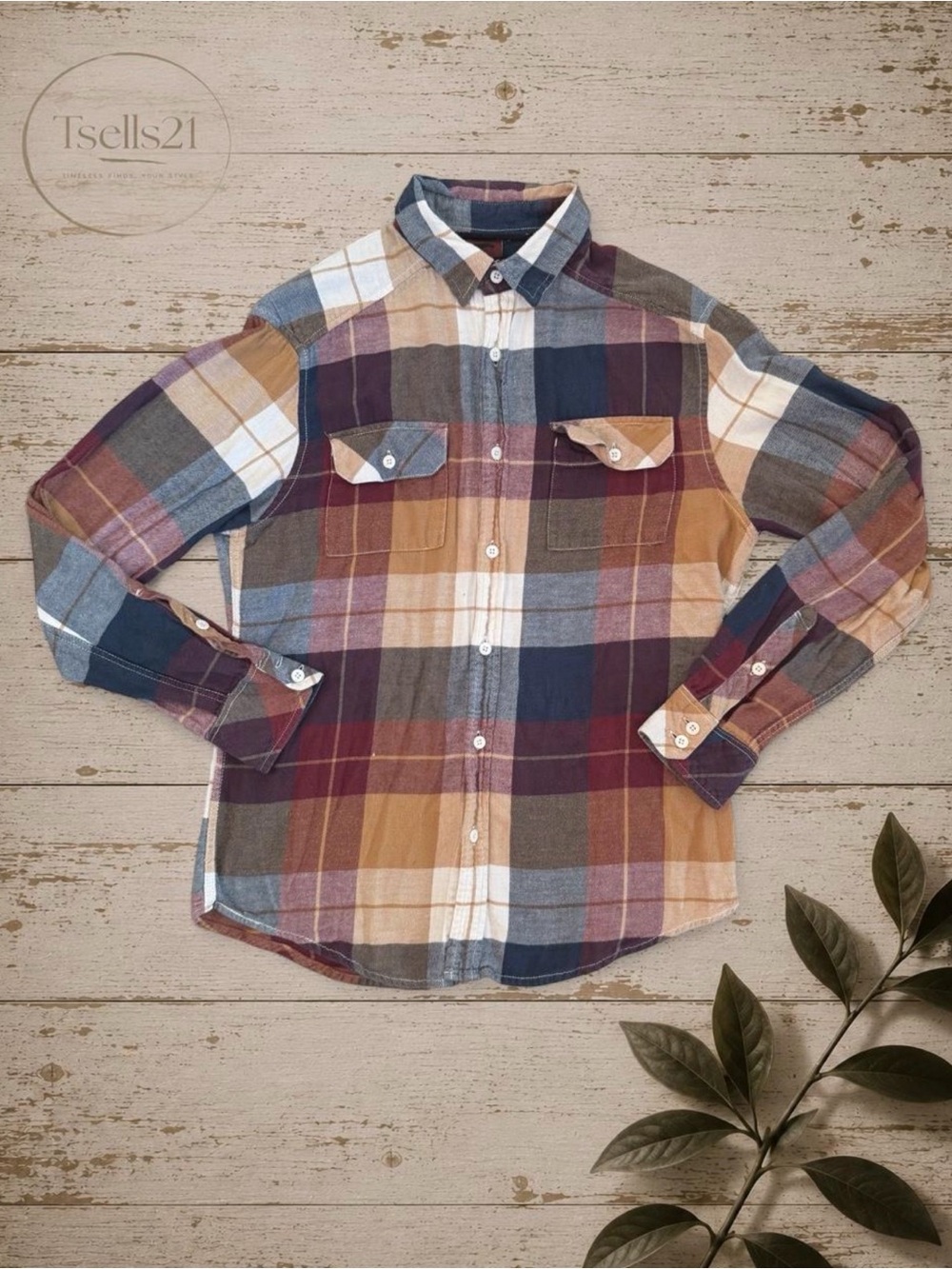Tony Hawk Vintage 00s 100% Cotton Multi-Color Plaid Flannel Shirt - Size S